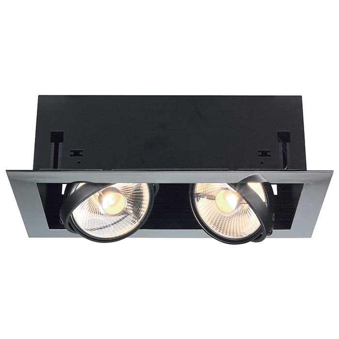 Aixlight Flat Double Es111 Recessed Ceiling Light Chrome Black 2x